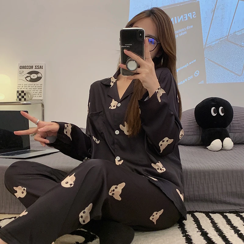 白鹿周深同款春秋款睡衣女高密度冰雪丝高级感时尚洋气网红爆款