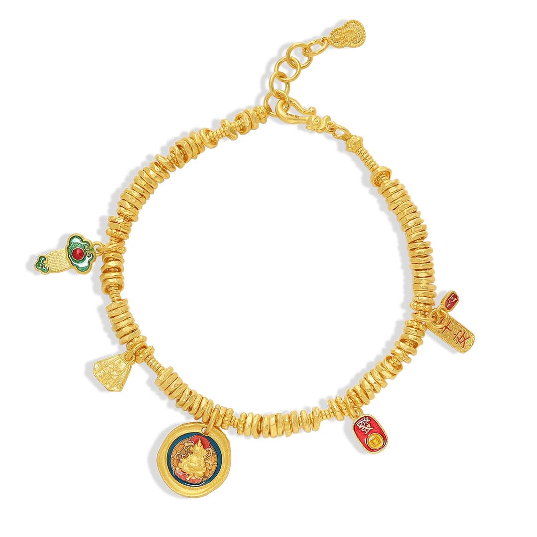 29 黄财神臻金珍藏系列黄金盘缠金手链手绳古法计价