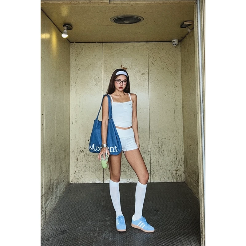 小野熊 夏季休闲运动印花设计款吊带上衣X24B0344