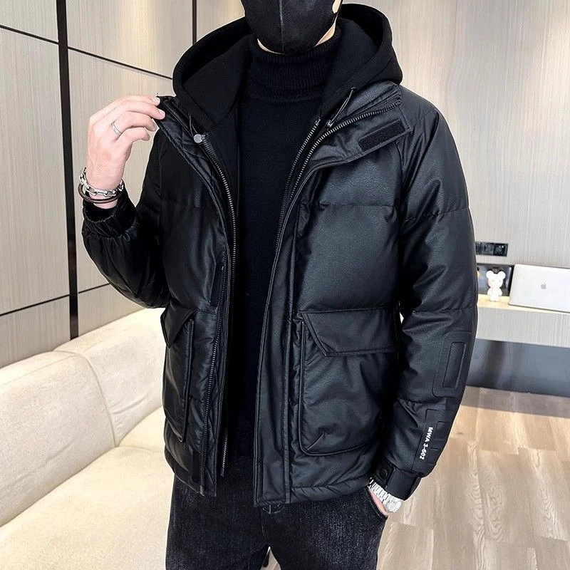 炸街爆款潮牌两件连帽潮流青年韩版冬天加厚棉袄加绒冬装男士棉袄