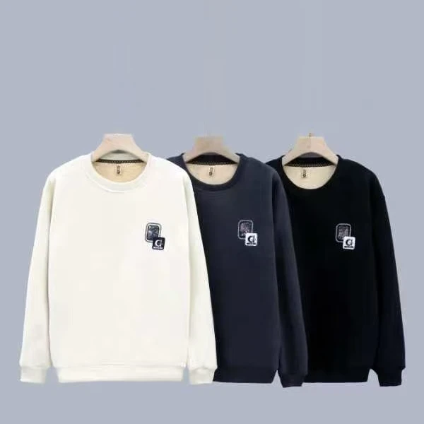 9513波浪纹暖绒男卫衣-HC