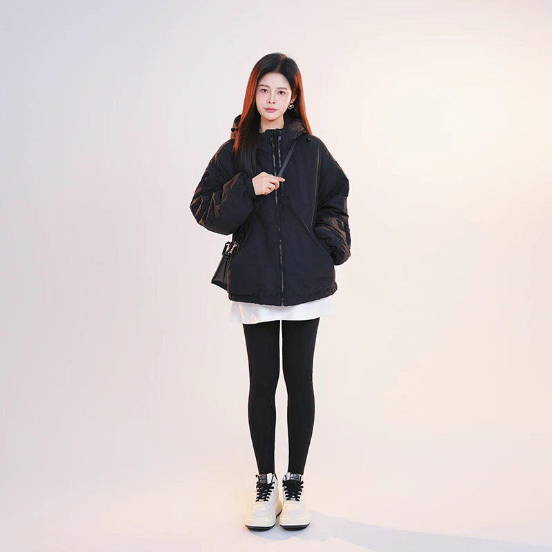 宿慕SUMU 女款鹅绒外套10-31冬款2024新款休闲连帽鹅绒服A1604S