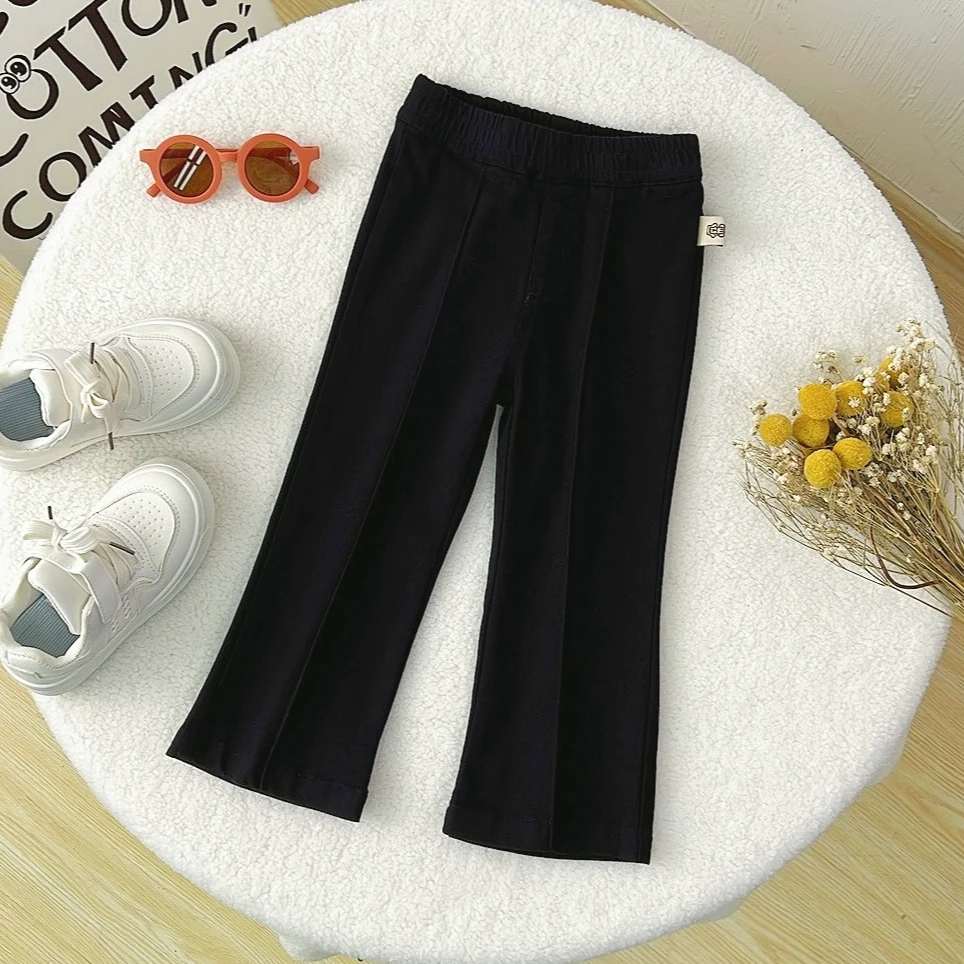 【桃桃蜜酱】GSS013秋季新款女童洋气韩版微喇牛仔裤春秋时尚两色