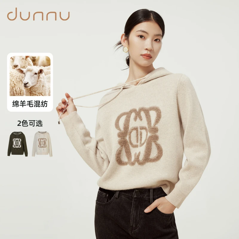 敦奴dunnu敦奴绵羊毛带帽羊毛衫FS572108