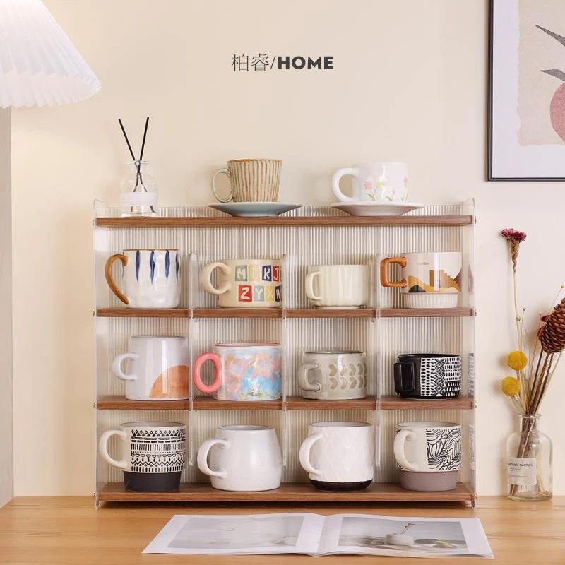 实木杯架放杯子神器桌面水杯茶杯具马克咖啡杯格子防尘收纳置物架