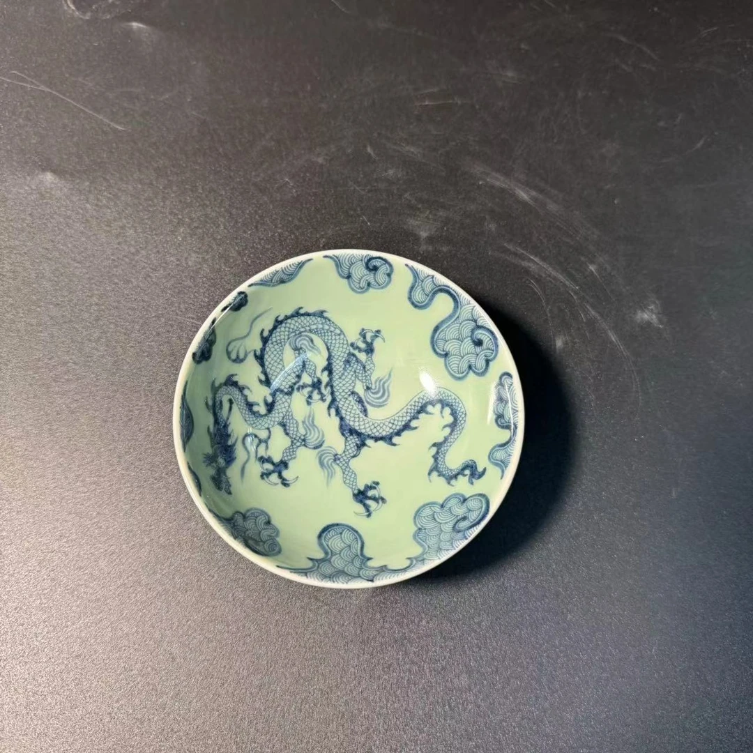 景德镇陶瓷 仿古玉釉名窑 青花元龙青花 普洱杯主人杯 青花
