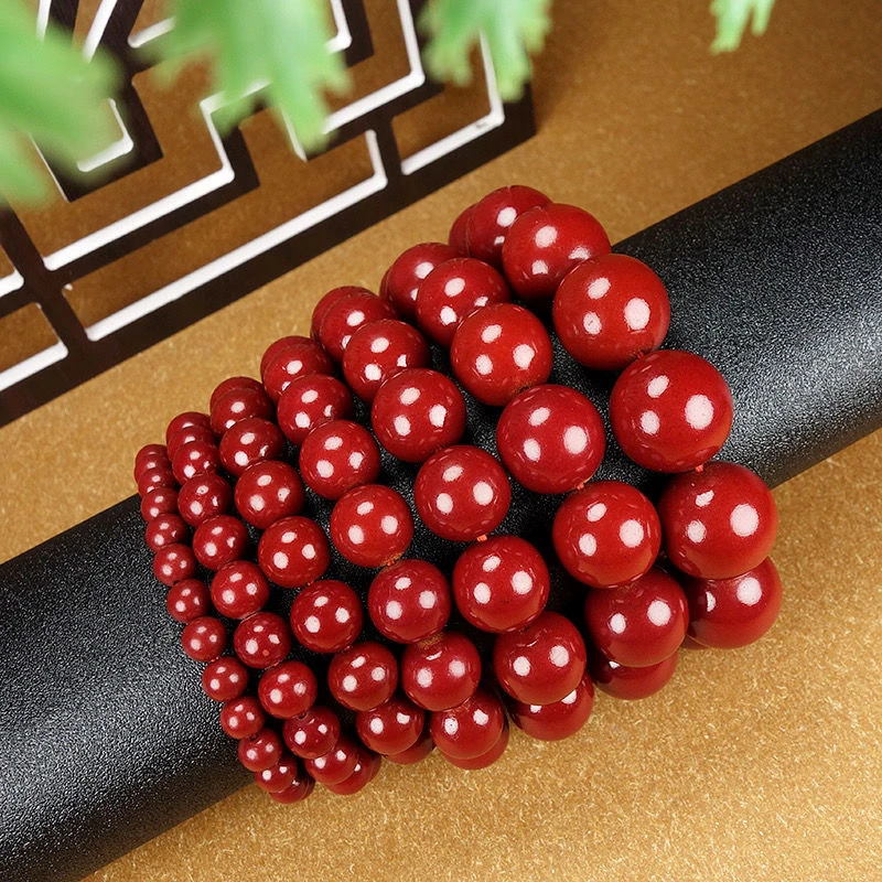 含辰砂工艺品素圈手链（男女款手链）老型时尚简约手串情侣