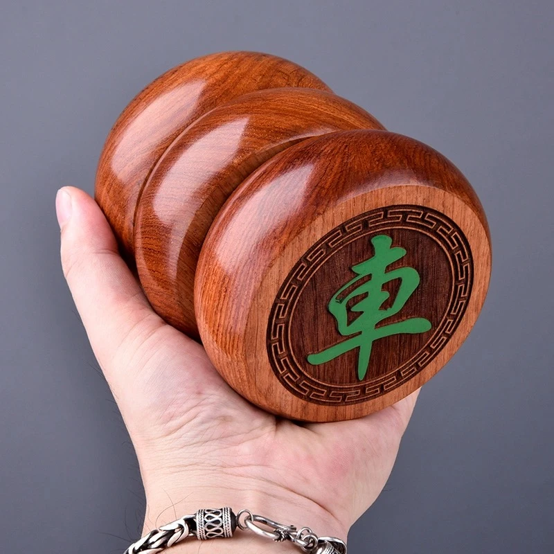MH10棋子+布缅甸花梨木中国象棋10号直径9.8cm