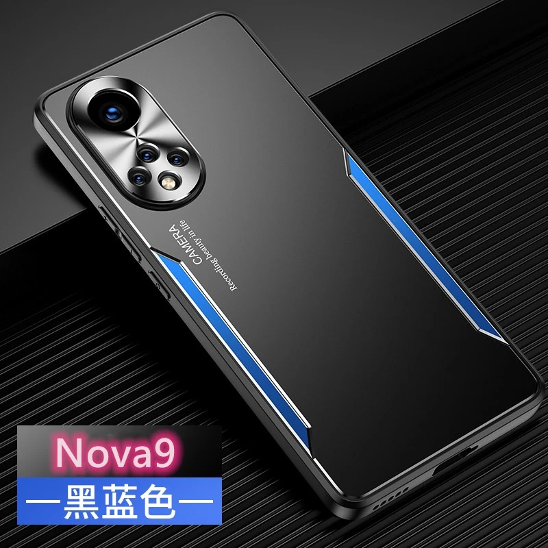 适用华为Nova9手机壳双色金属镜头防摔华为nova9pro硅胶全包直边
