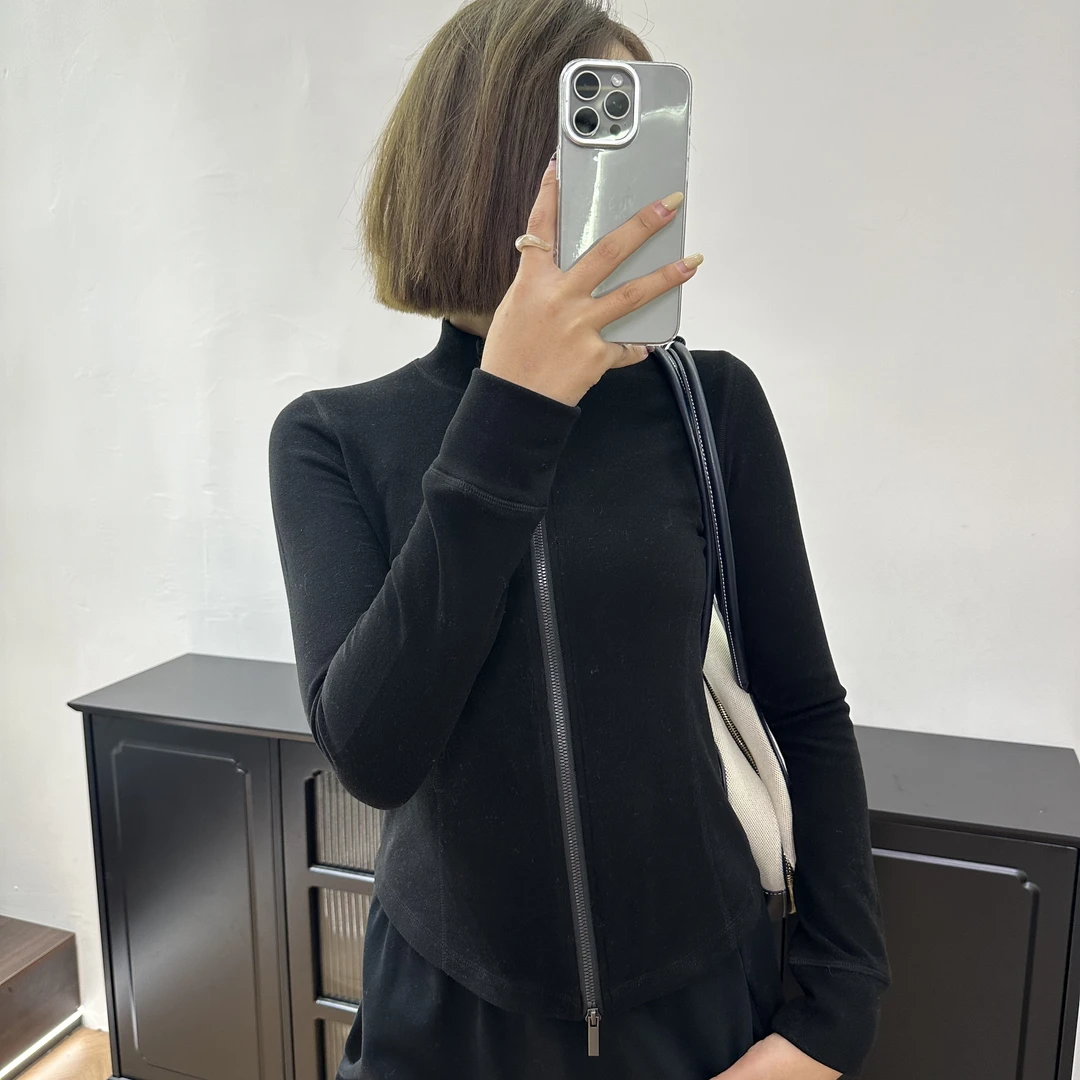 【小蛮腰】 吉林化纤 蚕丝羊毛华绒女外套运动修身立领纯色显瘦