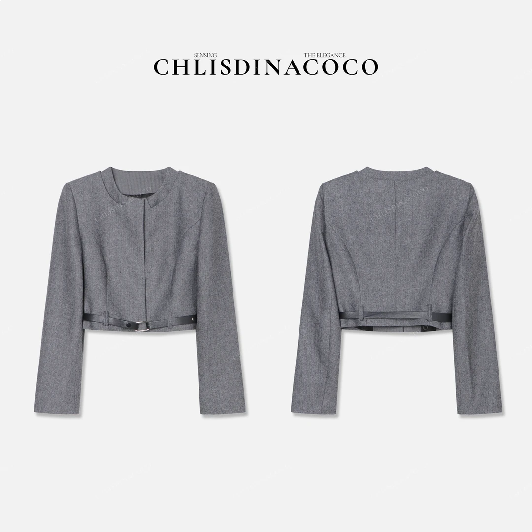 Chlisdinacoco丨"暁甛醚"双层圆领短款小外套C1J823WT243
