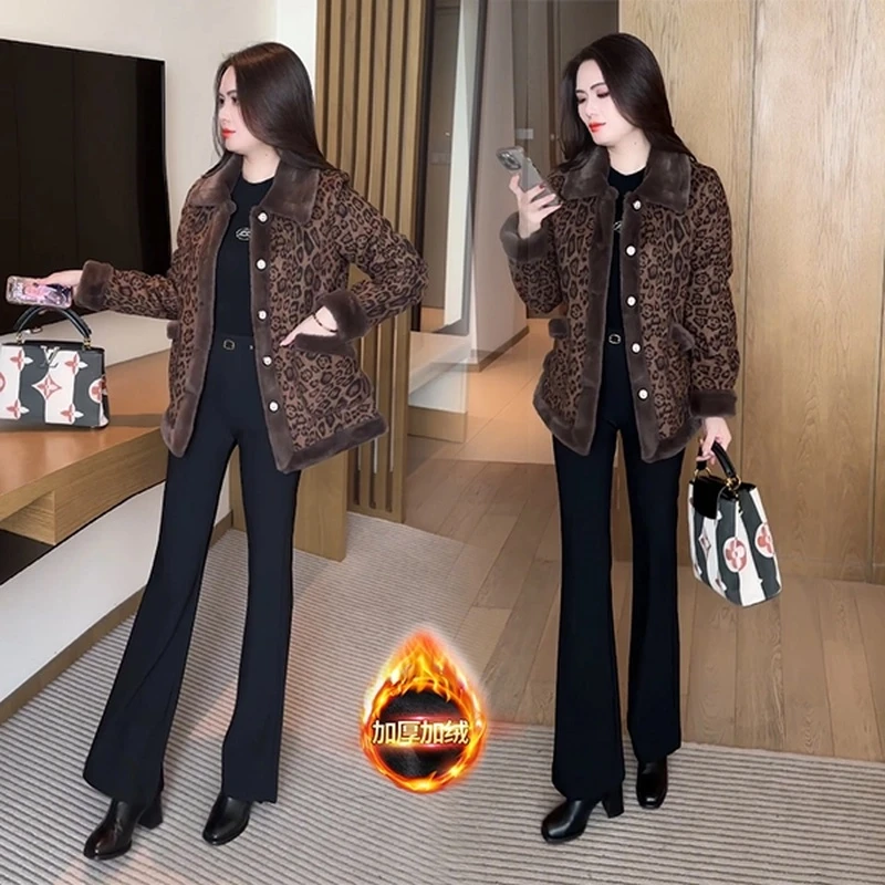 冬季新款加绒外套穿搭洋气时尚气质减龄毛呢外套