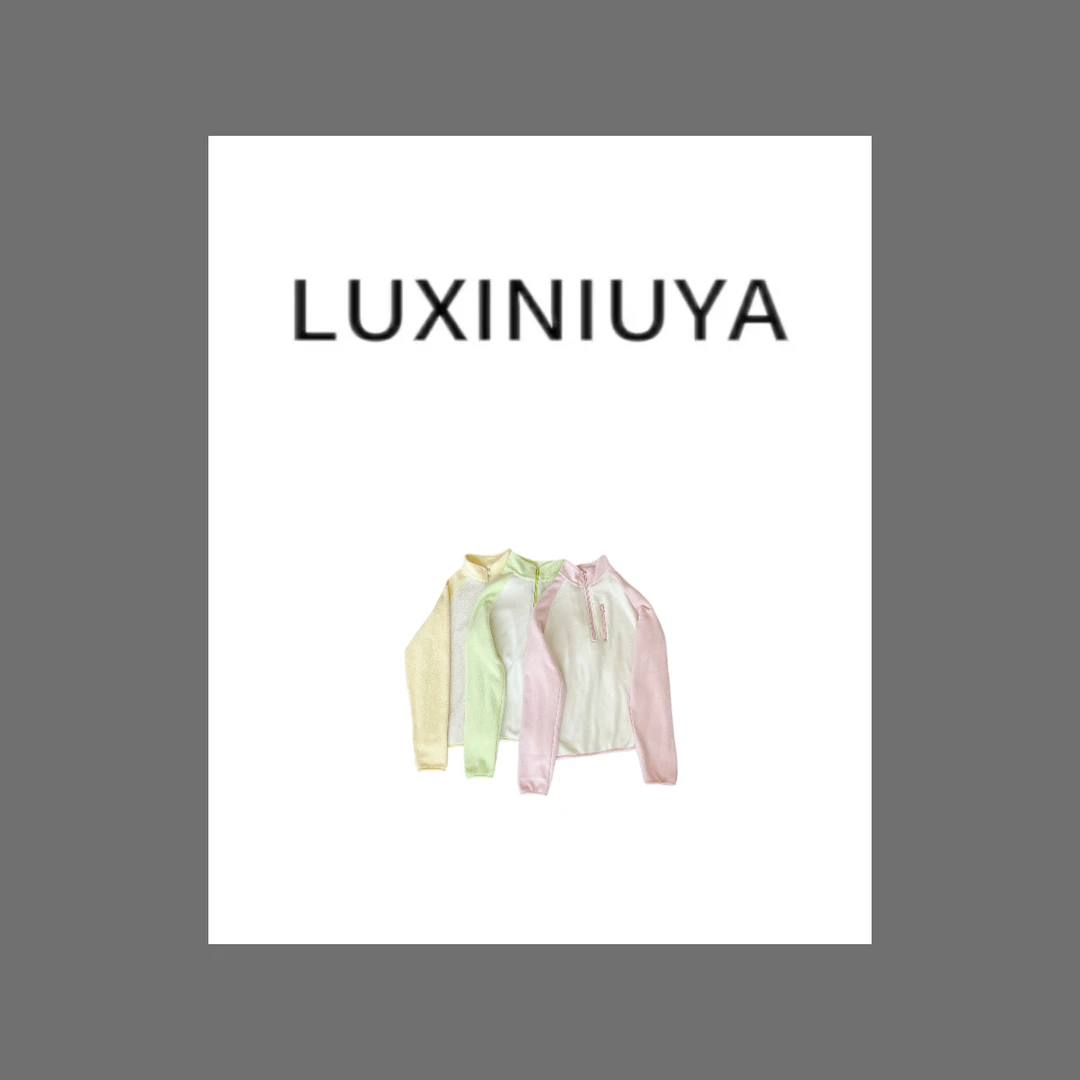 【LUXINIUYA】立领 半拉链设计感 2024新款百搭潮韩保暖上衣#CX2375