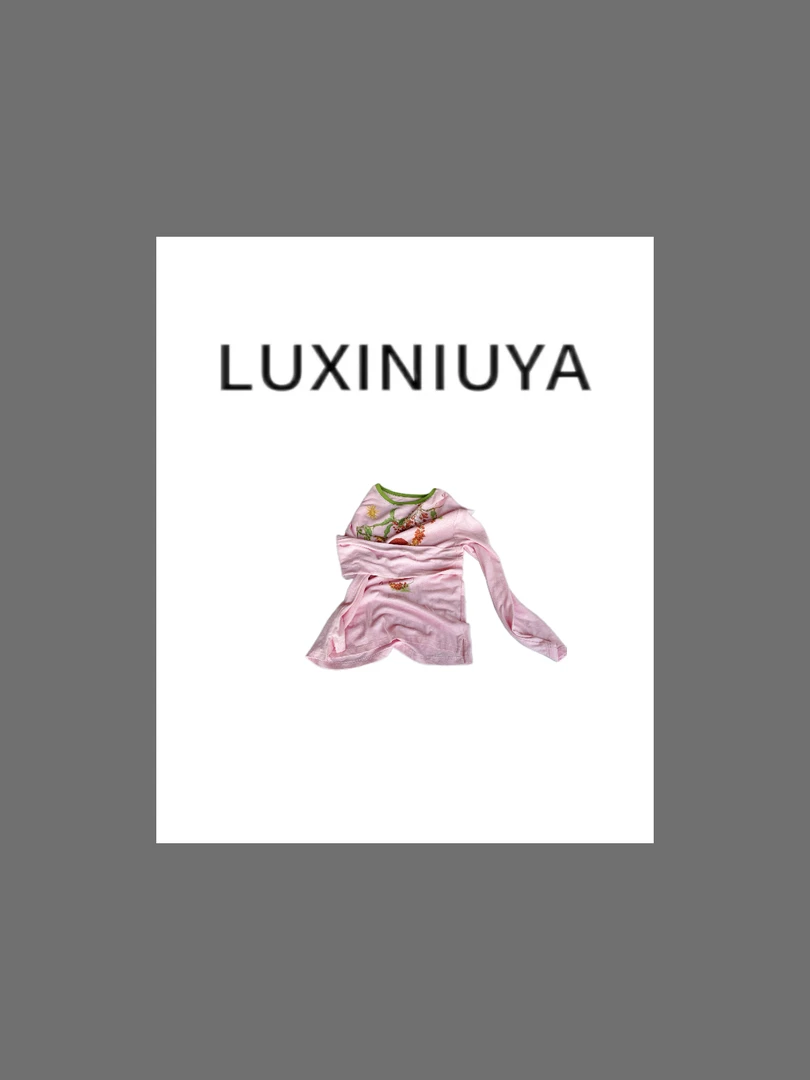 【LUXINIUYA】小马袖 手绘圆领袖设计感宽松上衣#CX1464