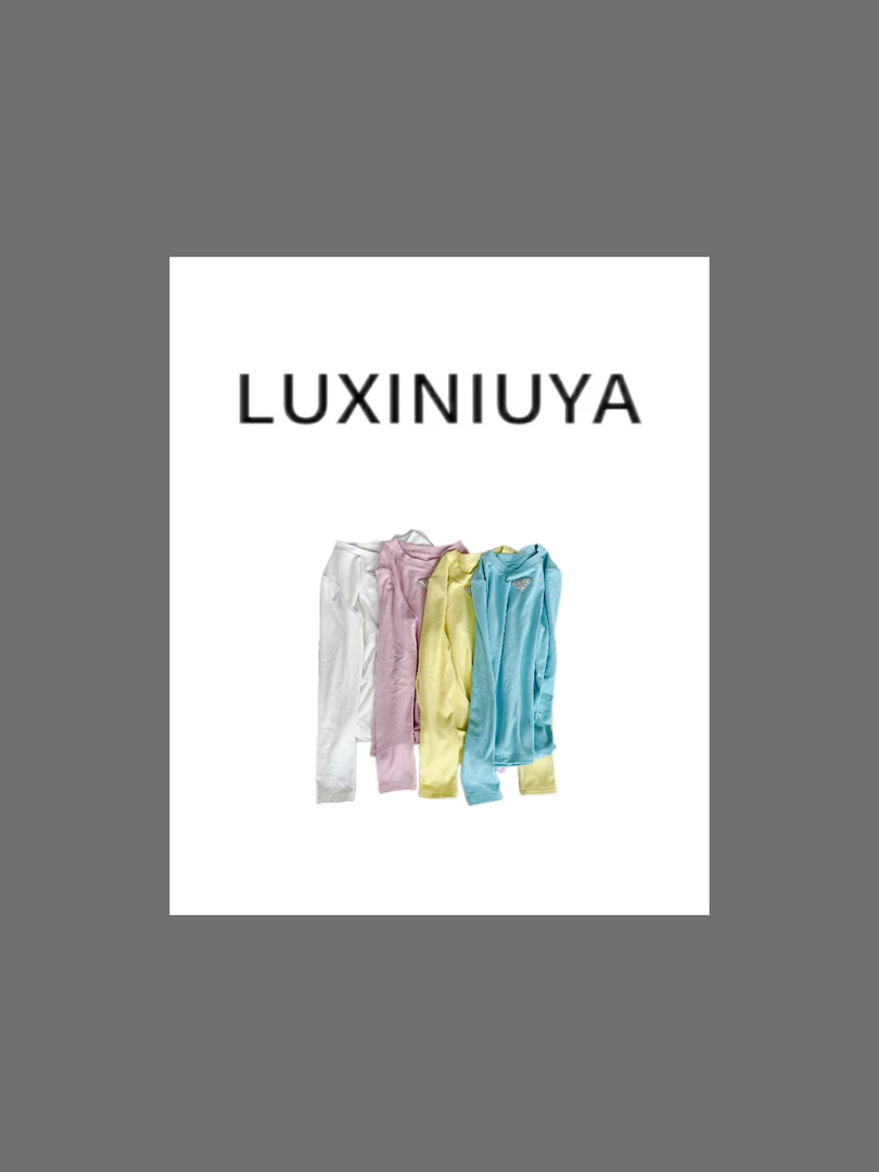 【LUXINIUYA】寒冬伴侣 2024新款重工钉钻三角标百搭长袖T恤#CX2404