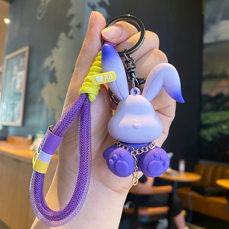 卡通折耳兔钥匙扣挂件女创意情侣包包挂饰手工diy汽车钥匙扣挂件