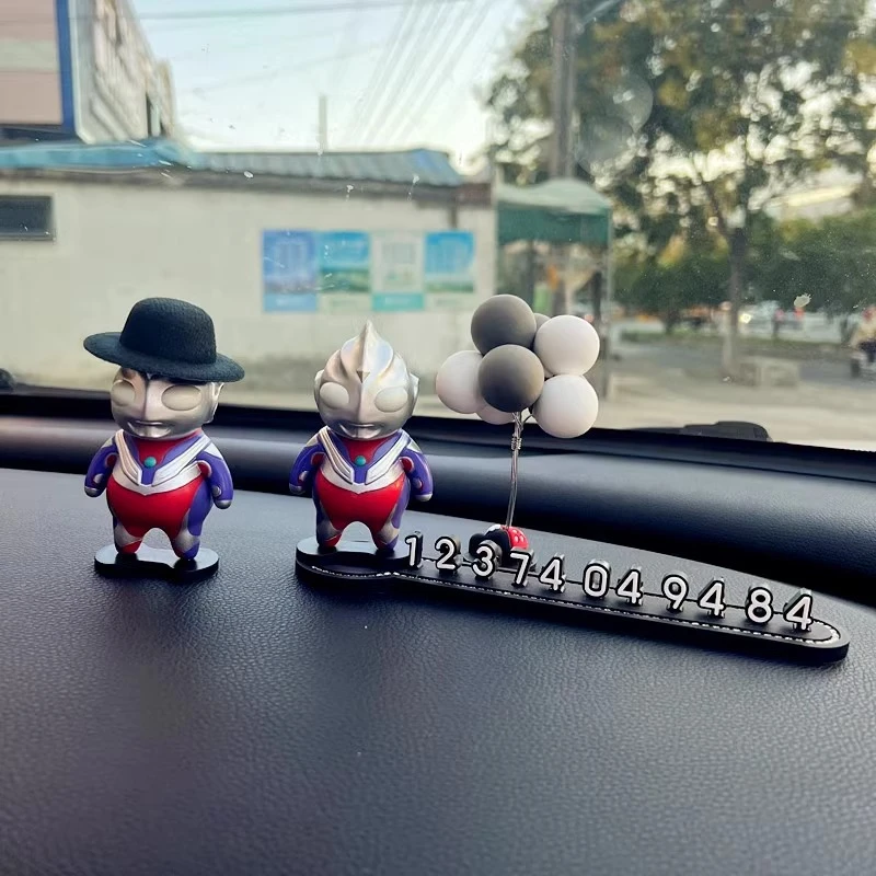 迪迦奥特曼摆件临时停车号码牌卡通挪车电话牌潮牌手办车内装饰男