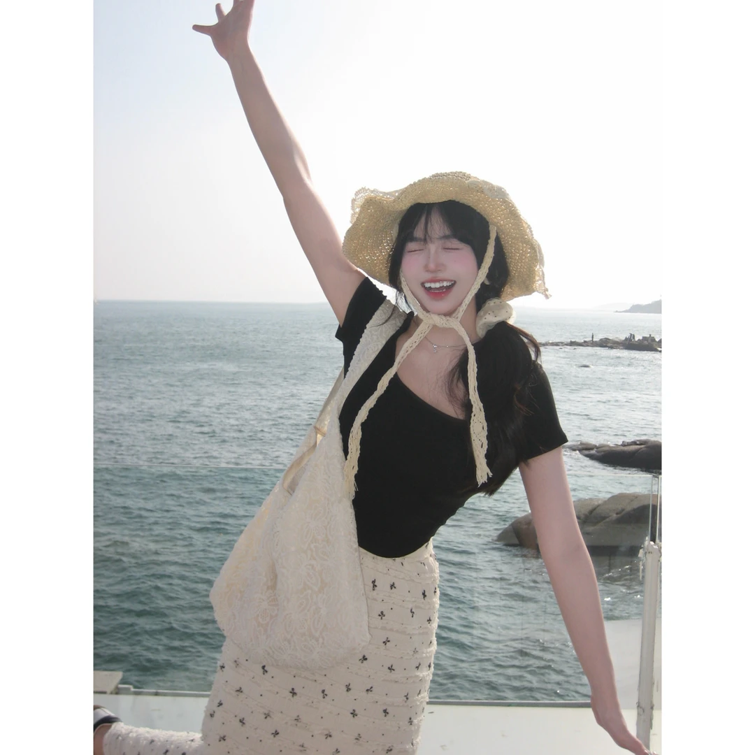 MengFairy清清【两穿T】纯欲百搭时尚韩版正反两穿T恤上衣 3039M