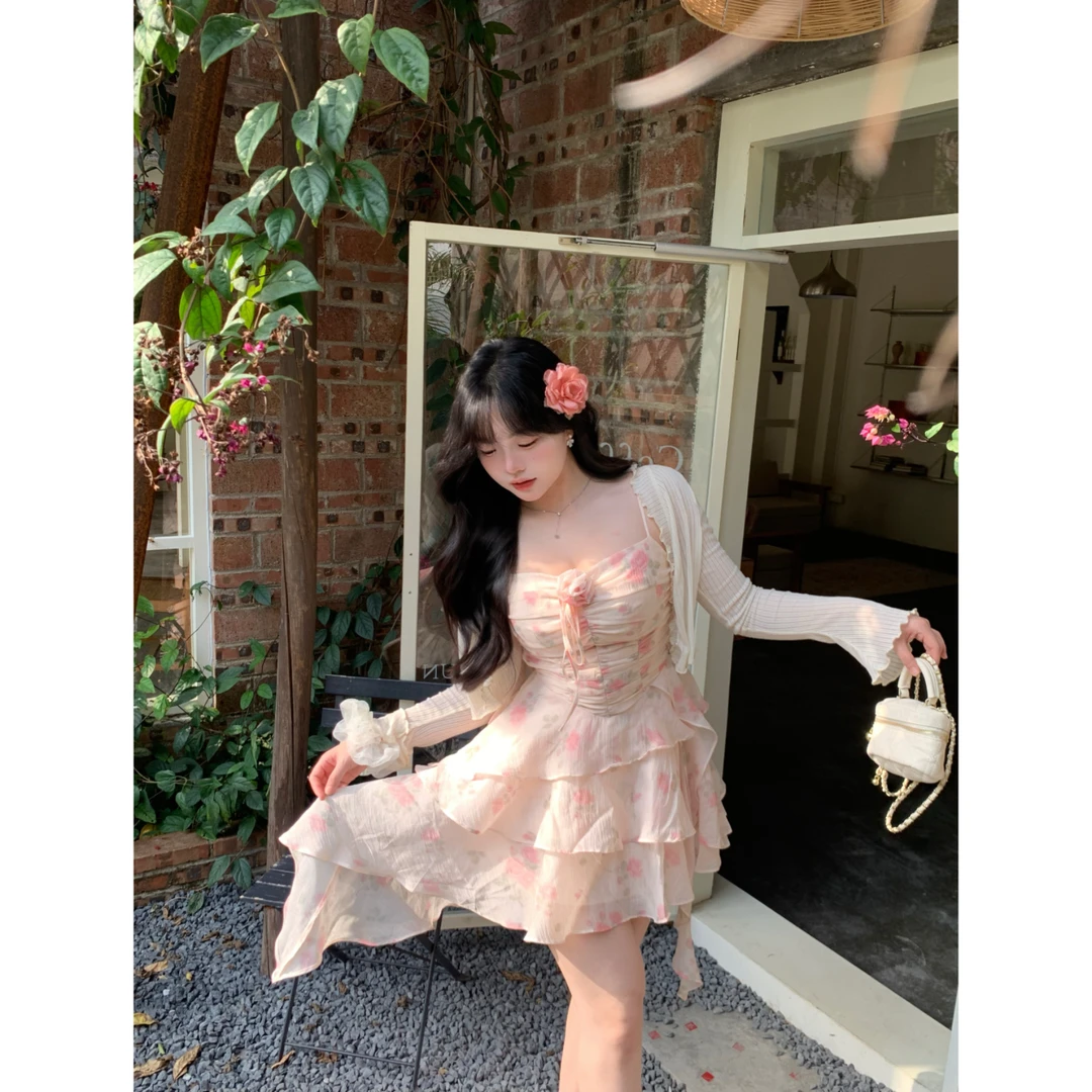 清清MengFairy【邂逅花海】碎花吊带纯欲风不规则天&丝连衣裙 2719M