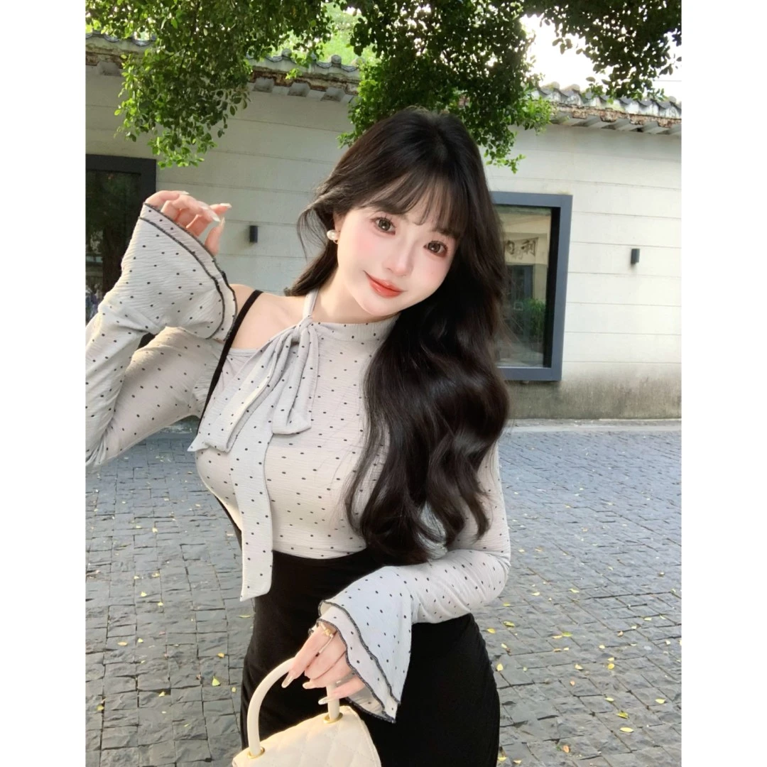 MengFairy现现【心动狙击】法式小众设计感百搭波点上衣 雅丹 3821M