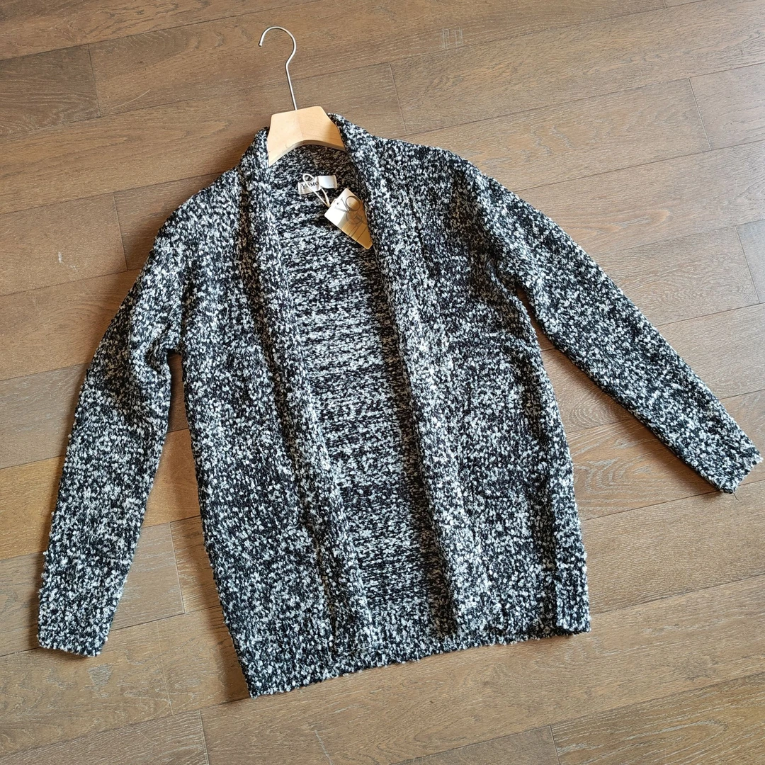 英伦绅士轻奢老花渐变提花中长款修身秋冬复古针织开衫