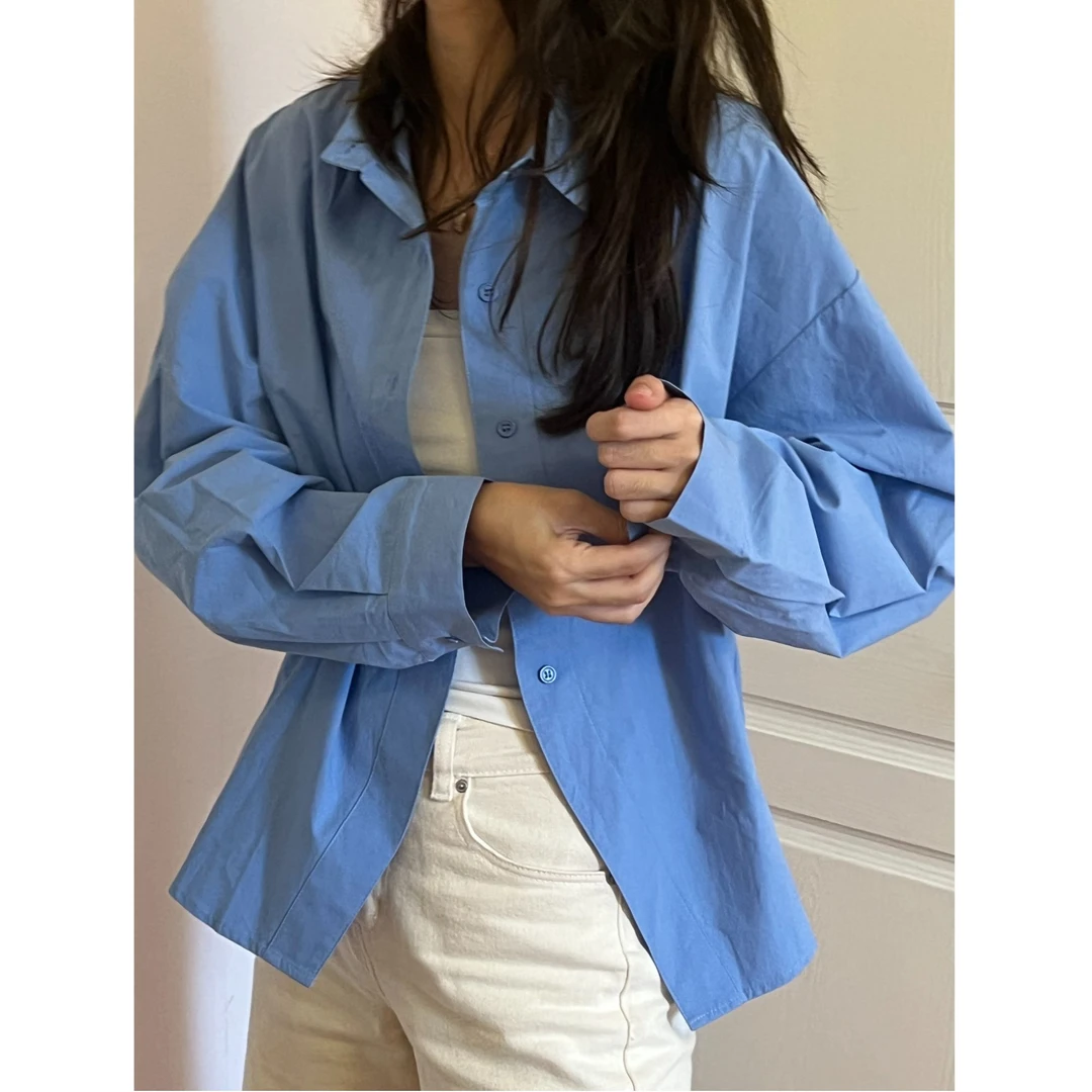 复古简约基础款---秋季衬衫小个子宽松