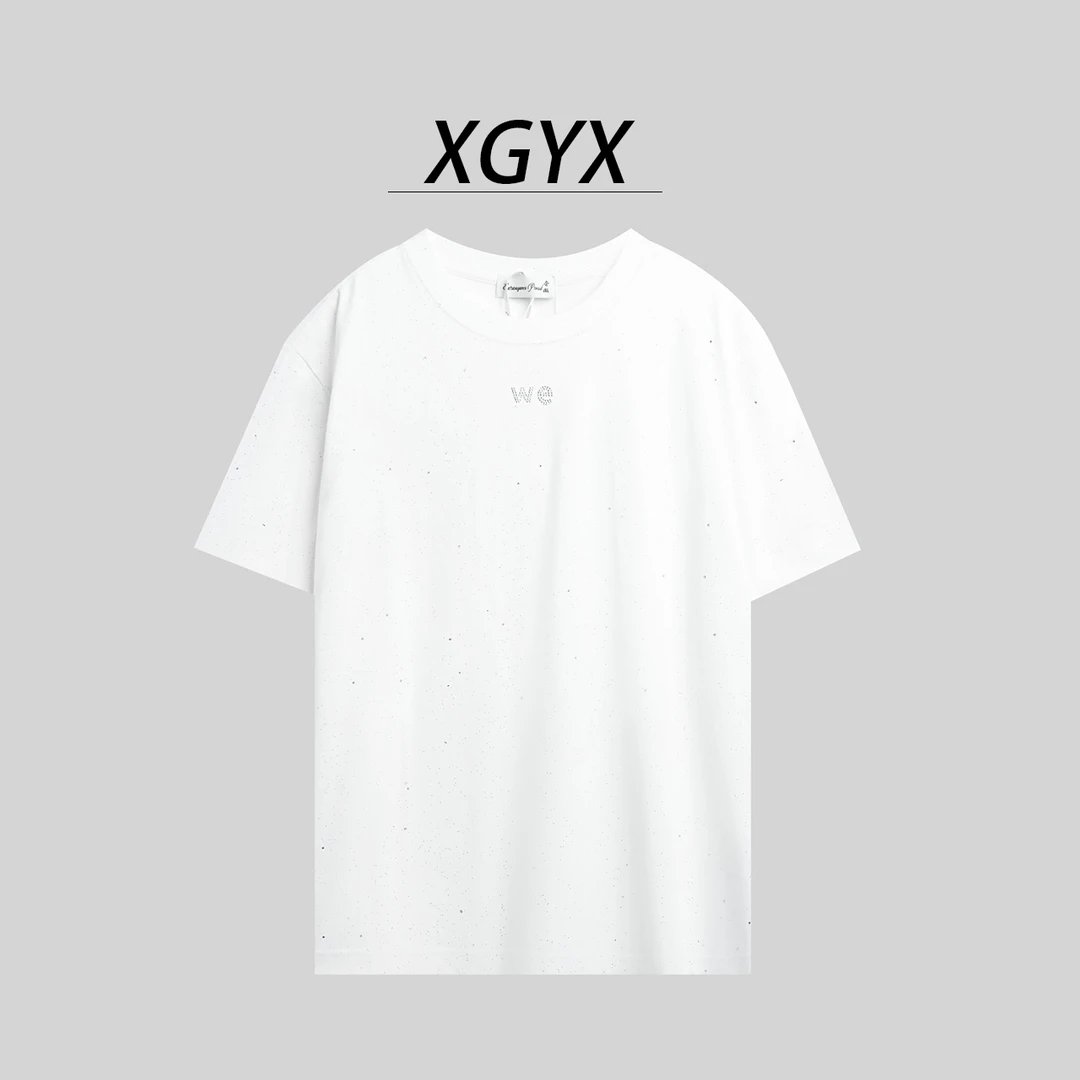 【闪粉烫钻】24年春夏款情侣时尚休闲百搭圆领宽松大版T恤6039