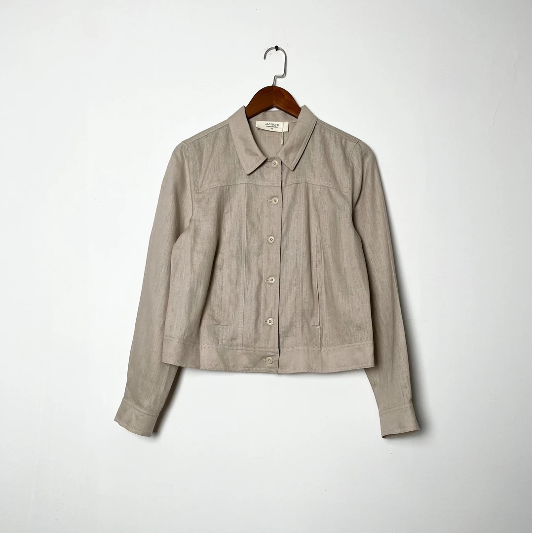 【出口订单】纯亚麻夹克外套短外套经典百搭