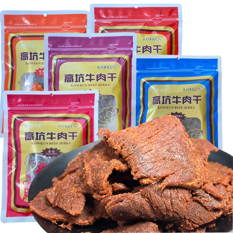 广东产台湾味高粱酒高坑牛肉干原味手撕金门风味香辣孜然袋装180g