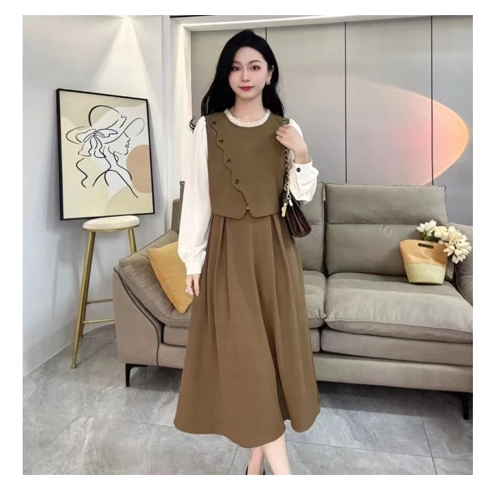 （现货）连衣裙女早秋季2024新款黑色法式长裙高级感穿搭1370