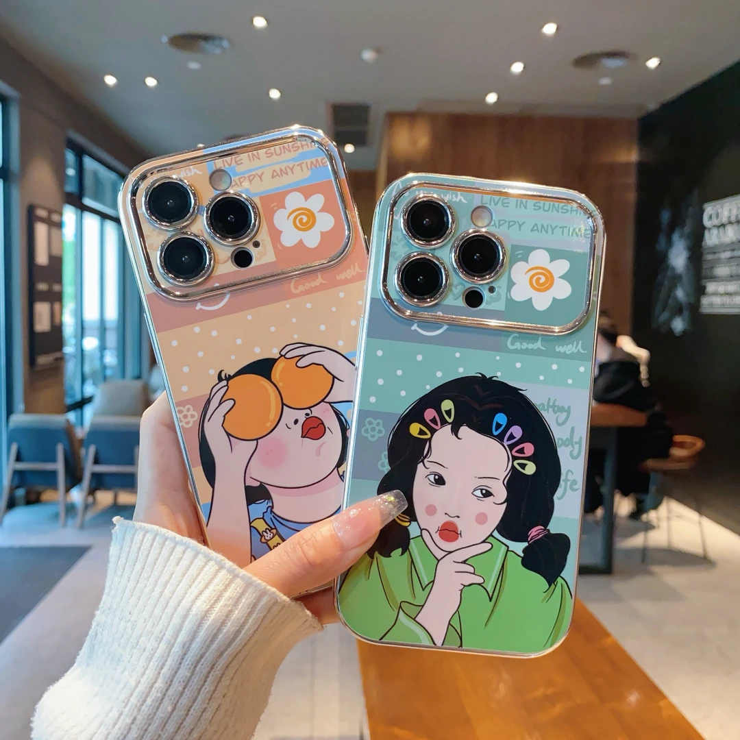 电镀大视窗适用苹果15/iPhone/华为荣耀/oppo/vivo/小米手机壳潮