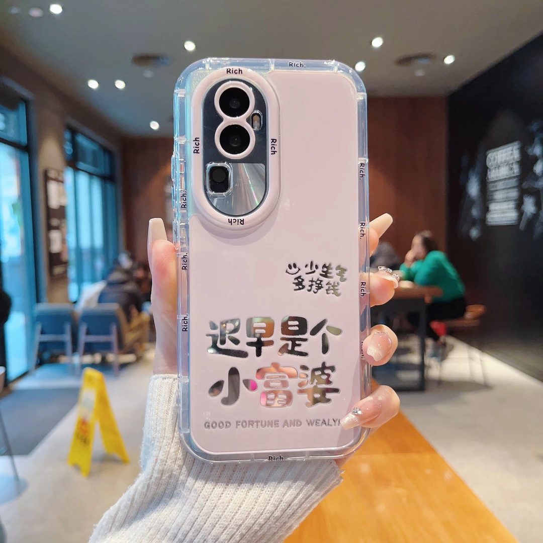 （OPPOReno10系列）镜面奶油壳适用OPPOReno10/10Pro/10Pro+手机壳