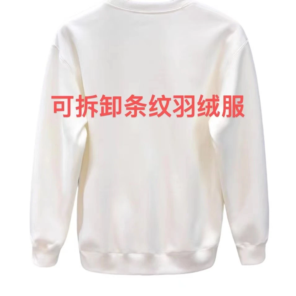 ML·沈闹闹 可拆卸条纹对格冬季保暖羽绒服-D045