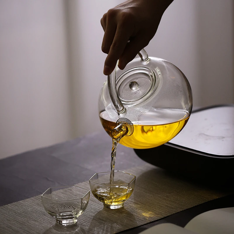 瓷造 苹果提梁壶1L女士用煮水加厚泡茶冷泡壶明火可烧水电陶炉