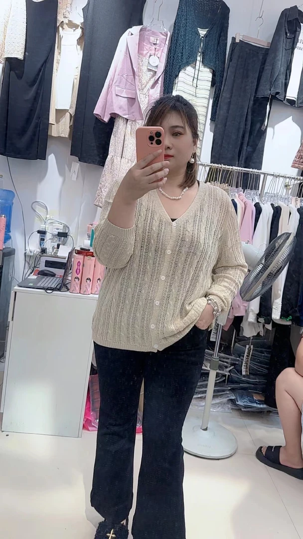 【萍姐家】秋季新款大码时尚显瘦百搭针织开衫