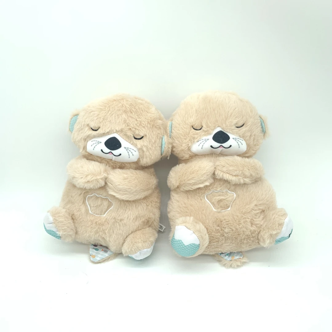 会呼吸的水獭呼吸玩偶熊毛绒玩具送女生儿童节日礼物娃娃睡觉抱枕