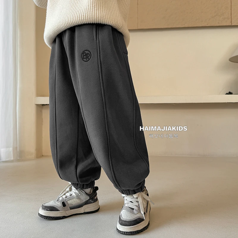 【重工拼接】男童新款秋冬款针织裤潮中大童裤|24dk28