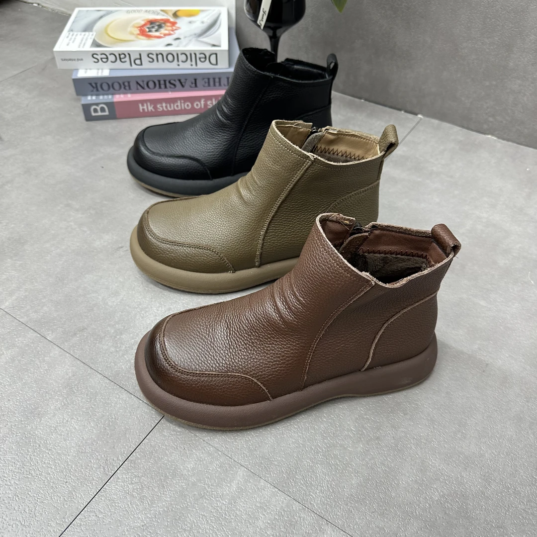 6229-1新款真皮加棉舒适百搭短靴