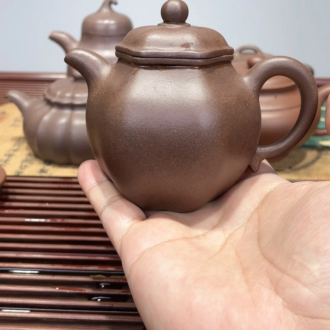 紫泥茶壶蒹*六角莲子壶
