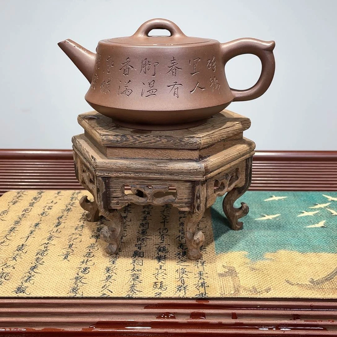 拼配泥茶壶多**啊紫泥柱础壶