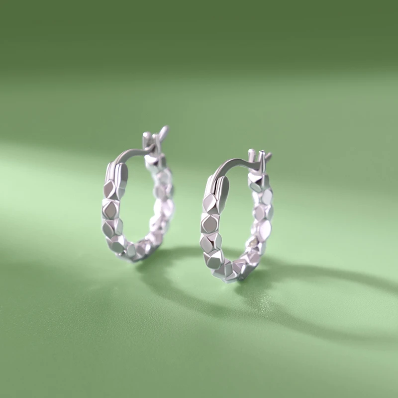 足银耳饰 999纯银耳扣女碎银几两耳环男精致简约百搭养耳洞EK127