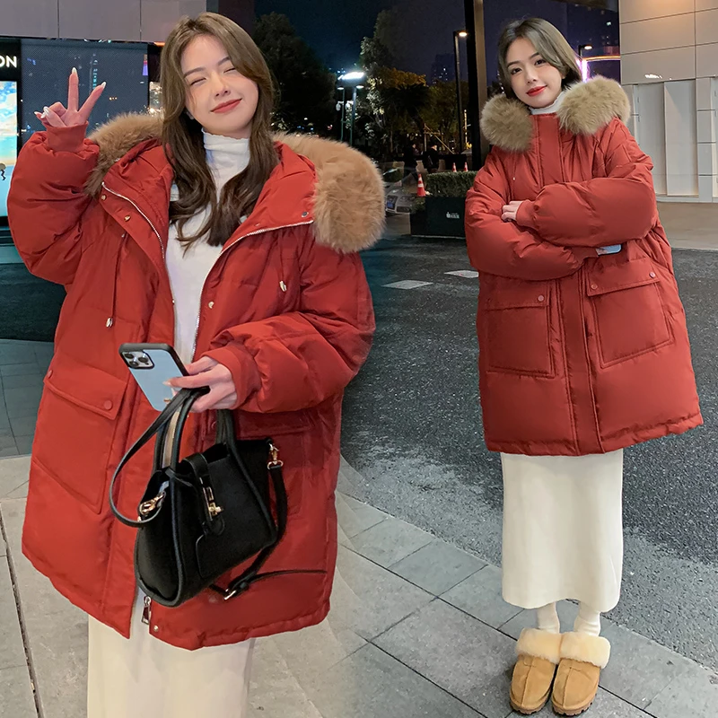 【韩系少女】羽绒服女胖MM大码2023新款时尚短款加厚新国标90绒214