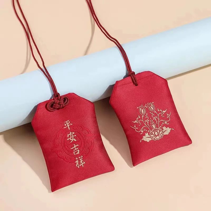 含辰砂工艺品朱砂首饰袋中国风时尚手工抽绳红色本命年中式保真