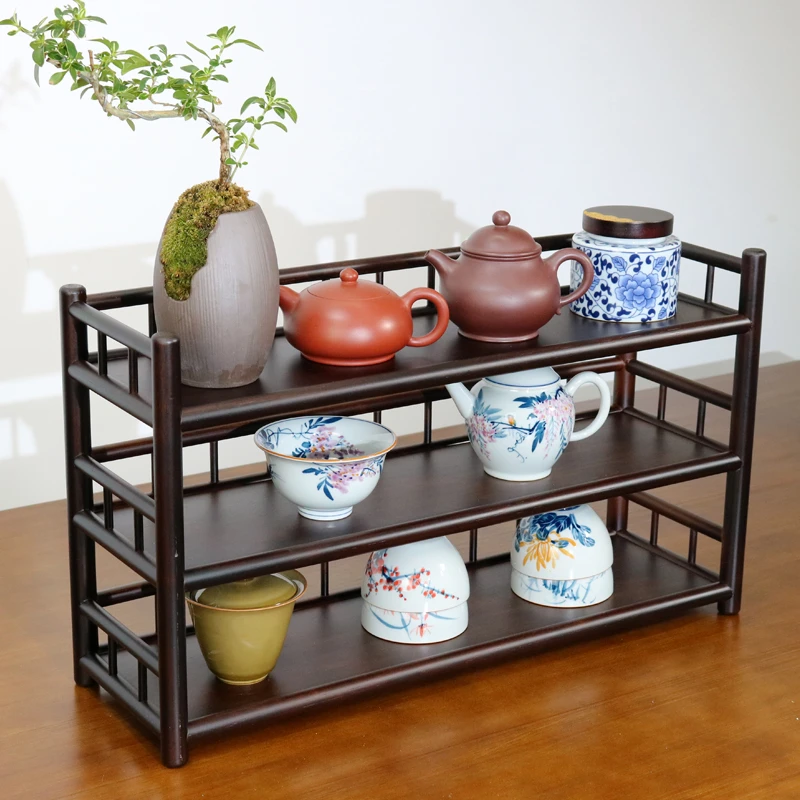 多层壶架 茶杯架子 茶具收纳架 茶壶架 多宝格 展示架桌面