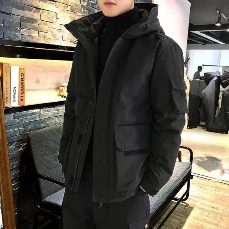 波司豋羽绒服男2022冬季新款加厚潮流帅气短款男士白鸭绒工装潮牌