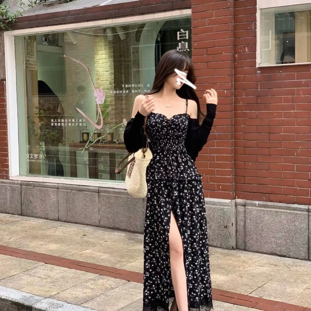 2023长款吊带裙碎花吊带连衣裙长裙碎花裙吊带连衣裙碎花连衣裙