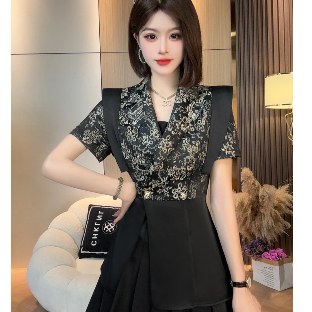 【桃花源】减龄收腰夏季洋气修身显瘦气质时尚上衣B5470