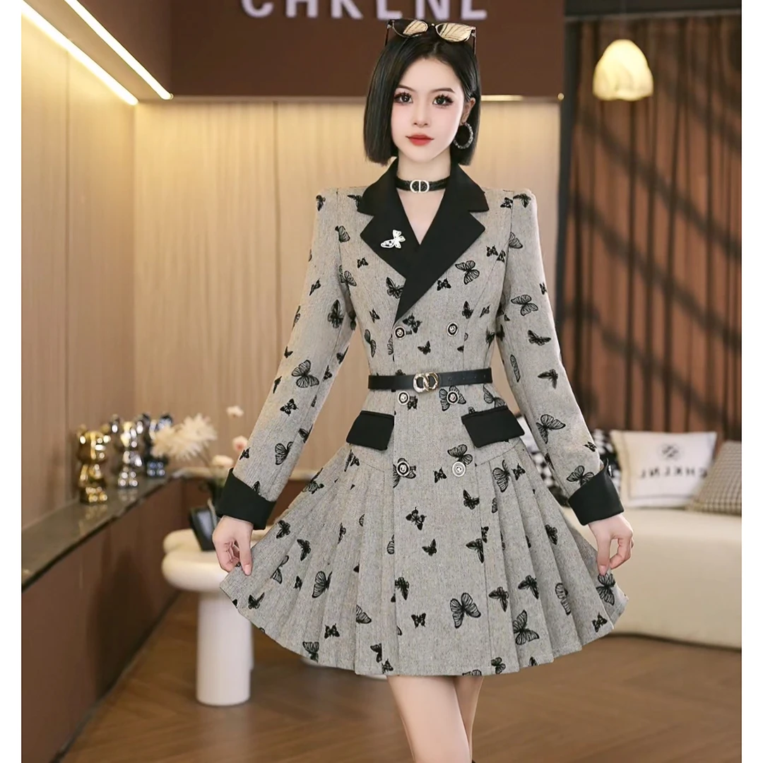 2024新款法式气质时尚收腰修身连衣裙C5736