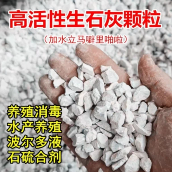 50斤生石灰颗粒鱼塘消毒树木刷树干燥剂防潮改良土壤杀菌生石灰块