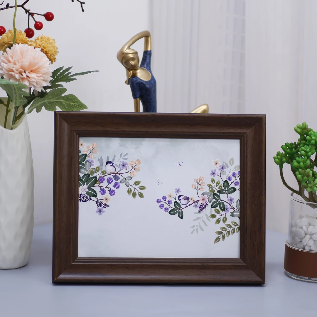 传统中国风做旧相框5寸6781012寸a4画框洗照片刻字LOGO摆台摆件